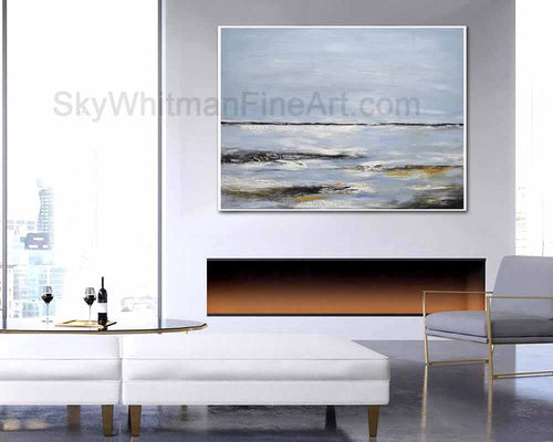 original seascape painting blue