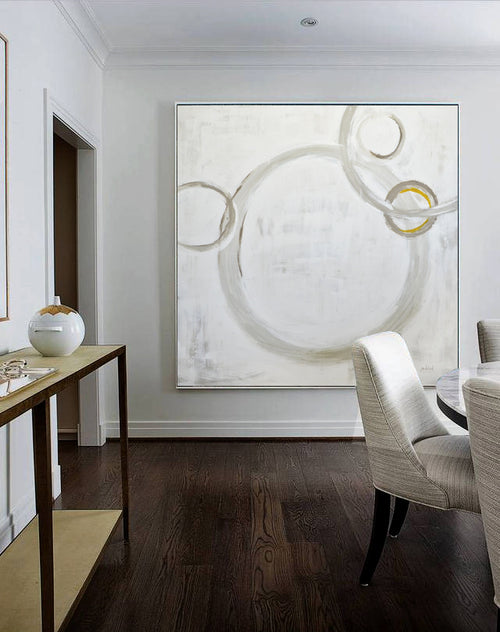 circles painting geometric white art