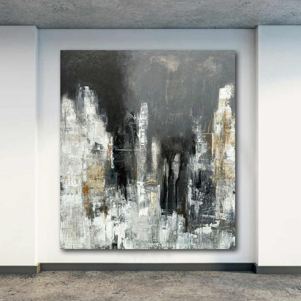 XXL Original Abstract Painting Warm Gray