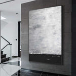 Monochromatic Textured Landscape Painting office wall