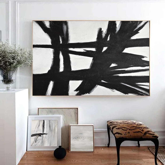 black and white painting