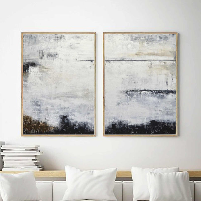 Two Piece Contemporary Framed Paintings Set Of 2 For Big Walls