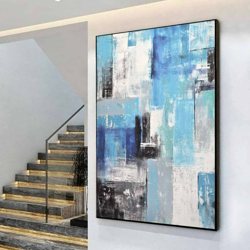 Abstract Geometric Vertical Painting 