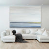 Blue Gold Minimal Clean Painting Oversized Art "Great Wide Open"