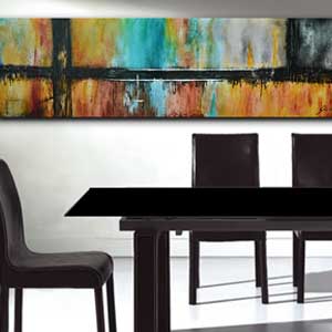 panoramic wide one of a kind abstract painting