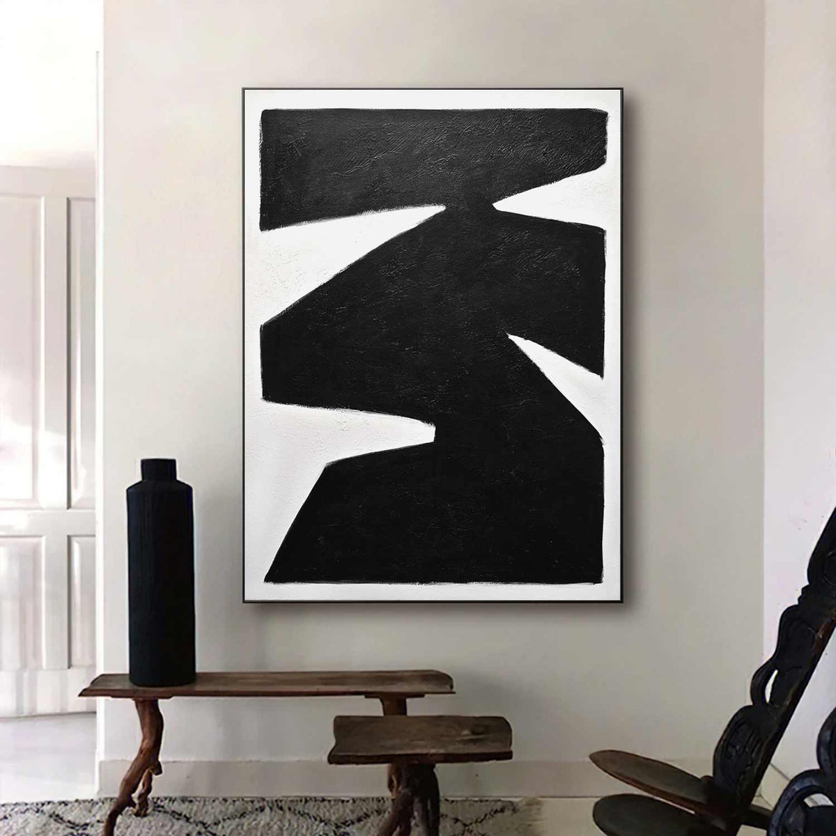 Black And White Vertical Painting