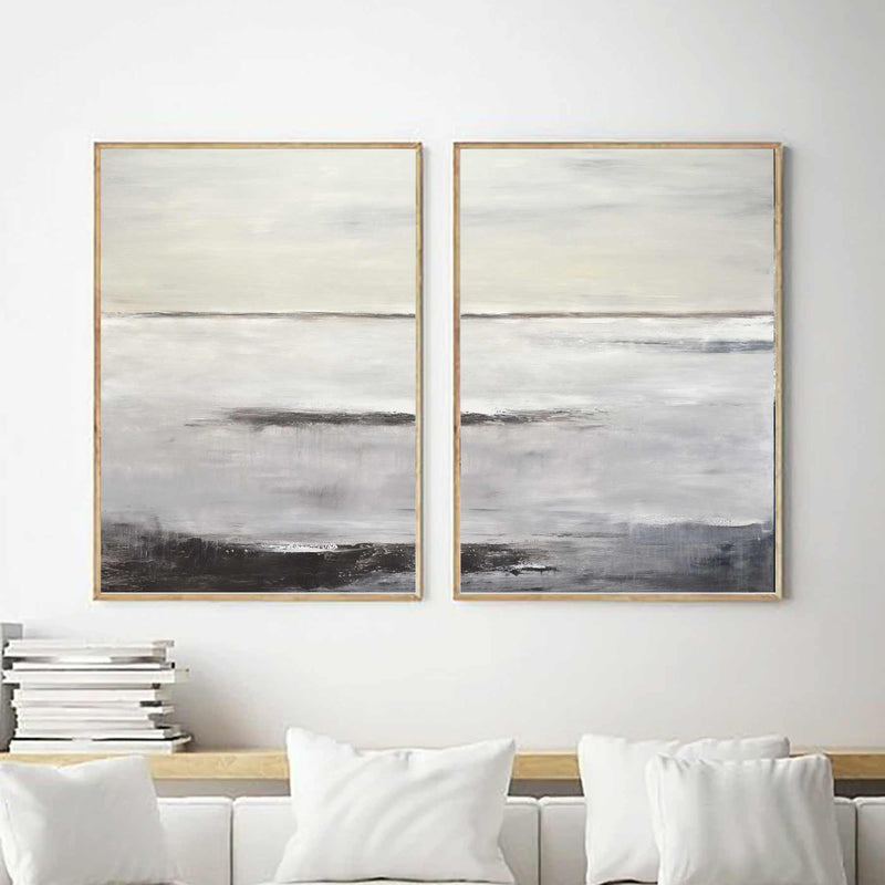 diptych Abstracts Large Scale Paintings Warm Colors Layered Art