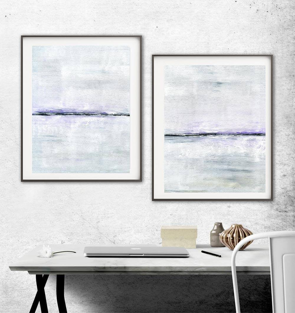 Instant download art diptych prints digital download modern art prints set of 2 wall art home decor Sky Whitman