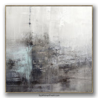 "Elevate" Original Gray Blue Abstract Painting