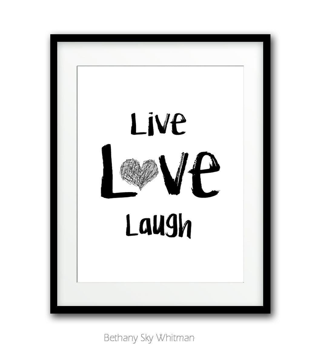 "Live Love Laugh" Scribble Heart Printable Art