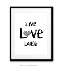 "Live Love Laugh" Scribble Heart Printable Art