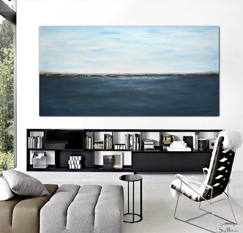 original panoramic blue painting