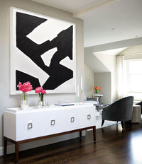 Original Black and White Monochromatic Abstract Art "Elevate"