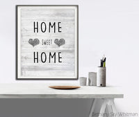 rustic print home sweet home hearts quote modern print Sky Whitman