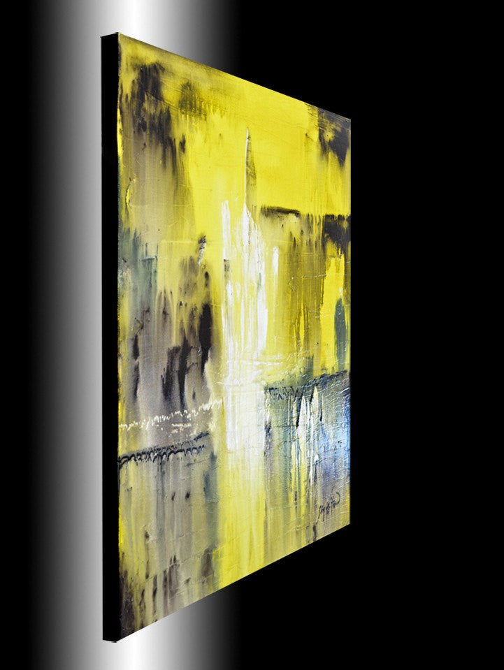 "The Sun Shines In Me" Yellow Textured High Gloss Painting