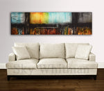 XXL large artwork original modern abstract panoramic wall decor Sky Whitman