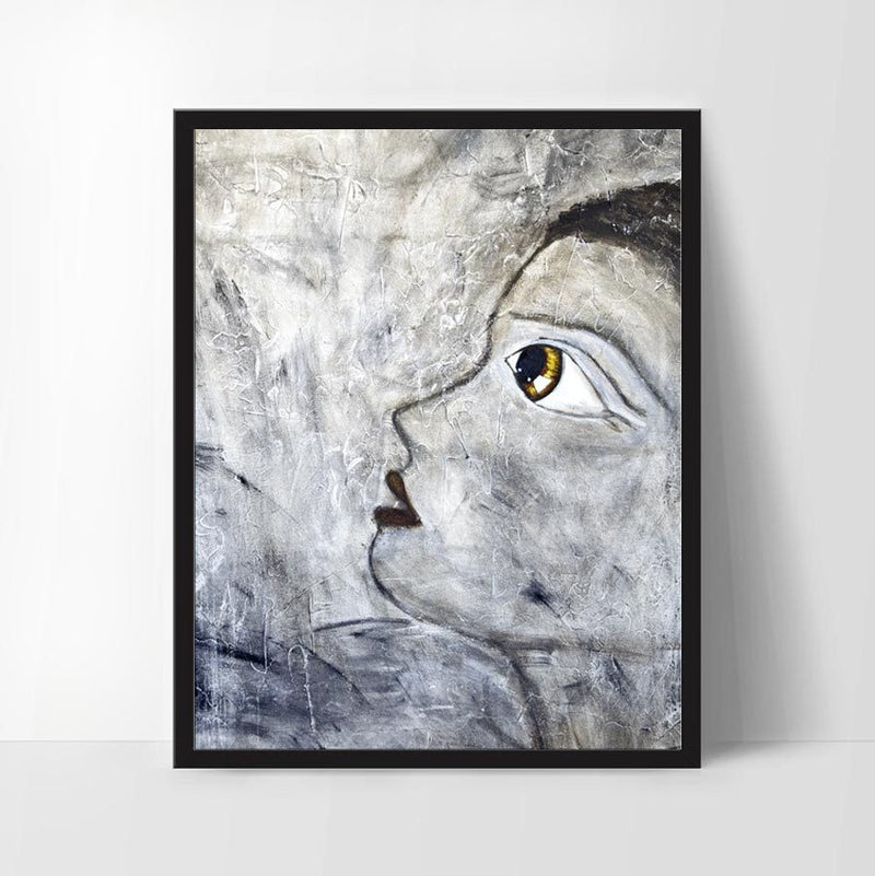 Digital print design home decor wall art pop art girl print big eye print Sky Whitman