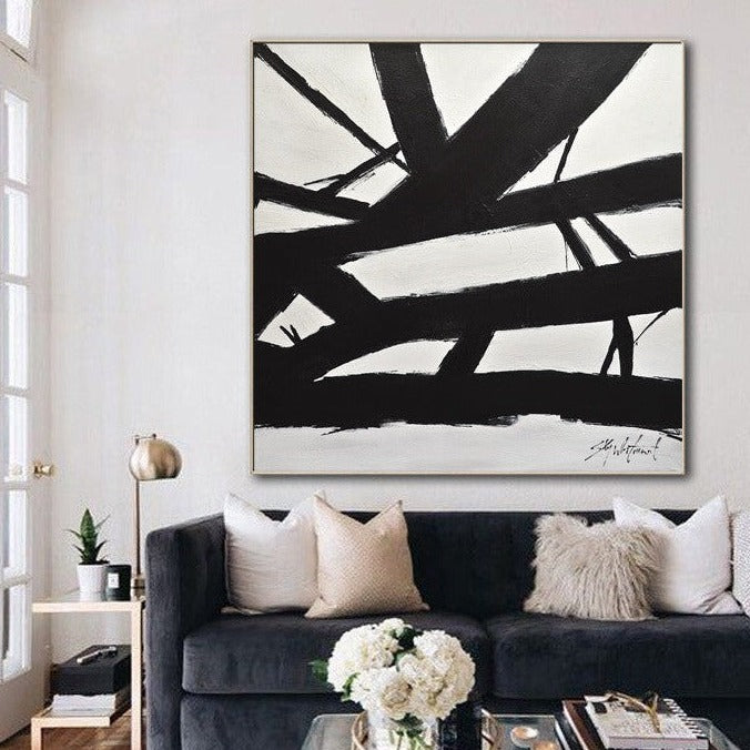 Franz Kline style large wall art interior design online gallery