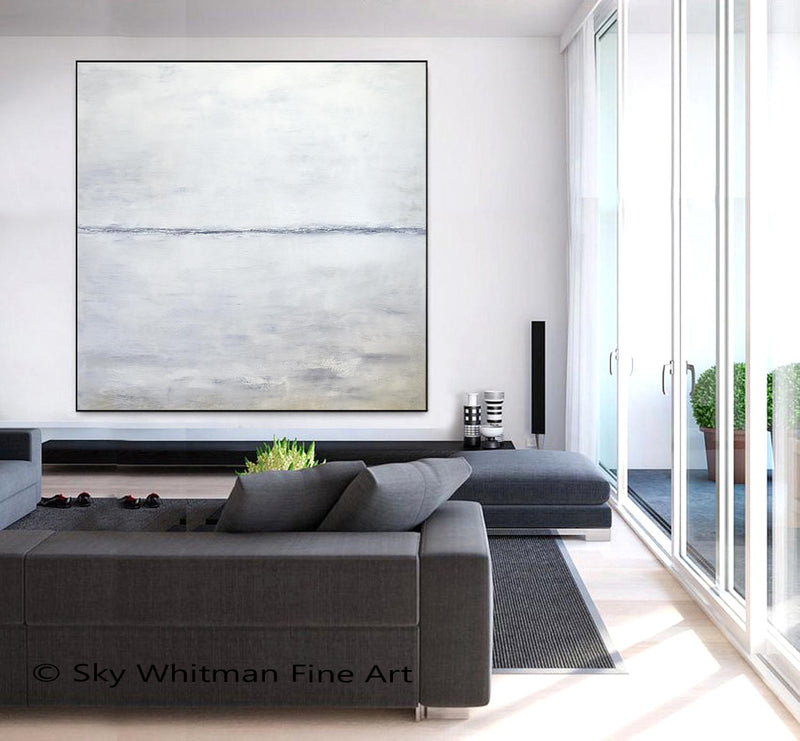 original White Minimal Oil Painting Contemporary Art