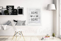 Digital download home sweet home hearts design saying black and white print