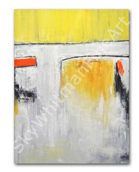 Yellow Abstract Painting Oil Painting Canvas "Light Necessities"